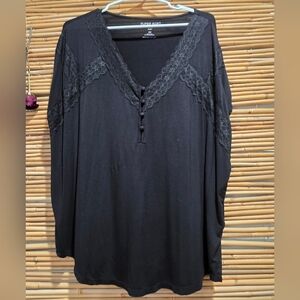 Torrid Black Lace Accent Blouse